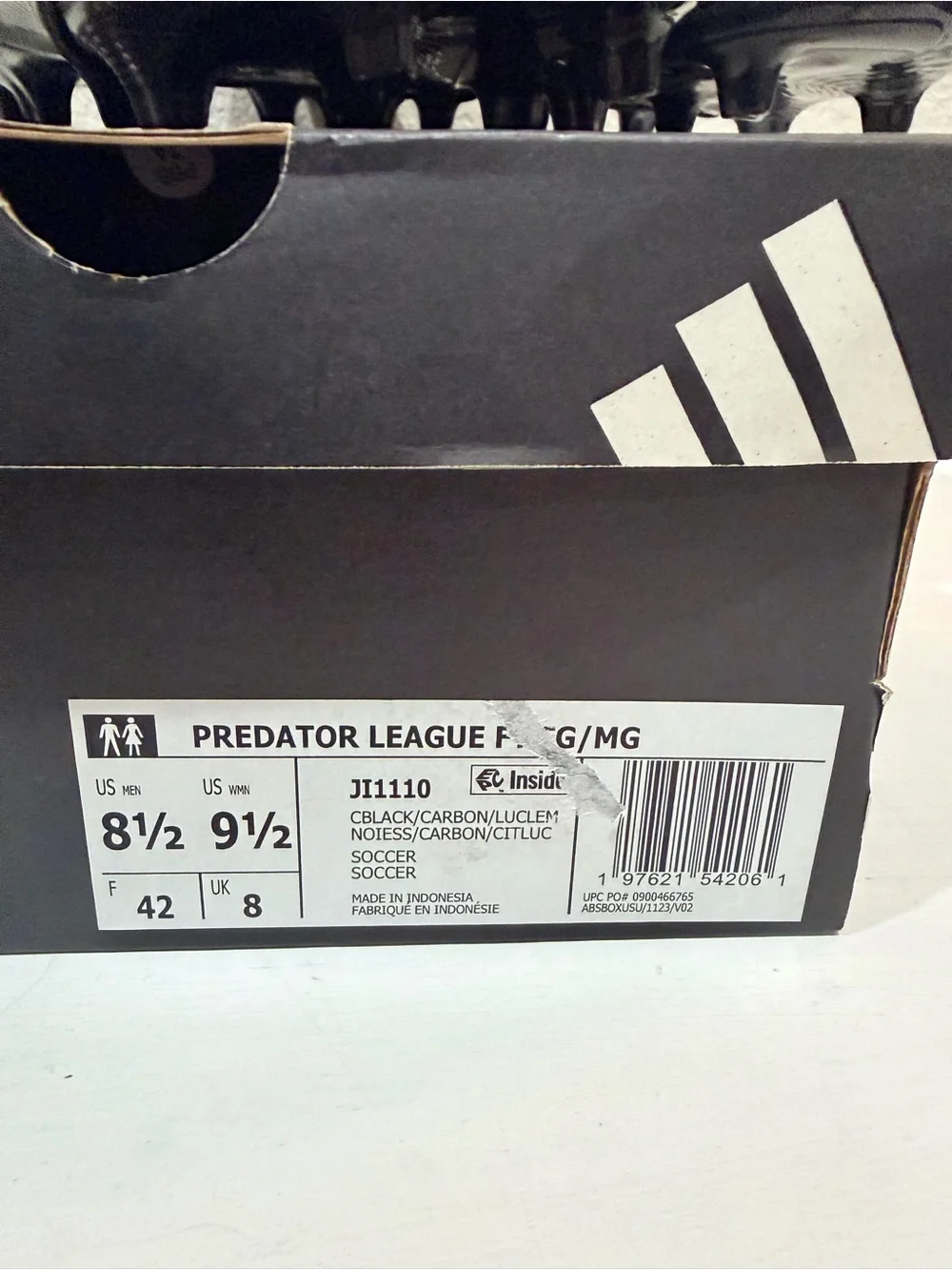 8.5M Adidas Predator League Black Cleat New